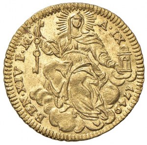 Benedict XIV (1740-1758) Half-mint 1749 A. IX - M...