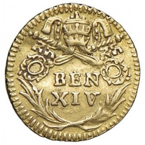 Benedykt XIV (1740-1758) Pół złotej tarczy - Munt. 36 ...