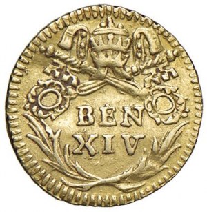 Benedict XIV (1740-1758) Half a gold shield - Munt. 36 ...