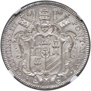 Clement XIII (1758-1769) Testone 1763 A. VI - Munt. 13...