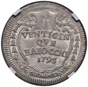 Pius VI (1775-1799) 25 Baiocchi 1795 A. XXI - Nomisma 92...