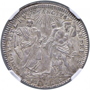 Pius VI (1775-1799) Testone 1785 A. XI - Munt. 29 AG Spl...