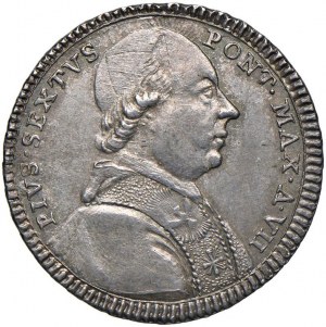 Pius VI (1775-1799) Fifth of shield or double julius 1780...