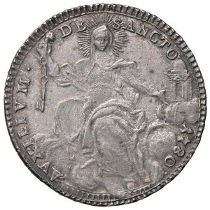 Pius VI (1775-1799) Fifth of shield or double julius 1780...