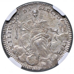 Pio VI (1775-1799) Quinto di scudo o doppio giulio 1782...