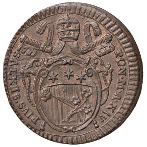 Pio VI (1775-1799) Mezzo baiocco A. XIV - Nomisma 208 C...