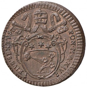 Pius VI (1775-1799) Half baiocco A. XIV - Nomisma 208 C...