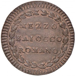 Pio VI (1775-1799) Mezzo baiocco A. XIV - Nomisma 208 C...