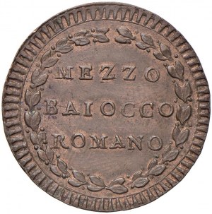 Pius VI (1775-1799) Half baiocco A. XIV - Nomisma 208 C...
