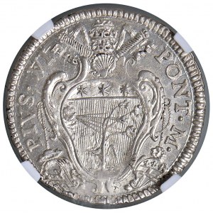 Pius VI (1775-1779) Bologna - 20 bolonských lír 1778 ...
