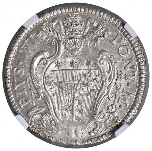 Pius VI (1775-1779) Bologna - Lira from 20 Bolognini 1778 ...