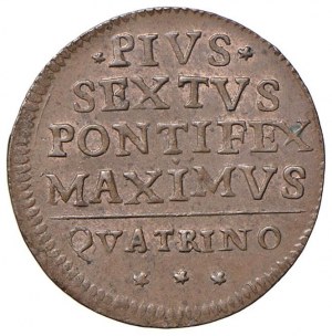 Pius VI (1775-1799) Bologna - Quattrino 1796 - Munt. 301...