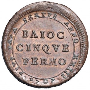 Pio VI (1775-1799) Fermo - Madonnina 1797 T M - Nomisma...