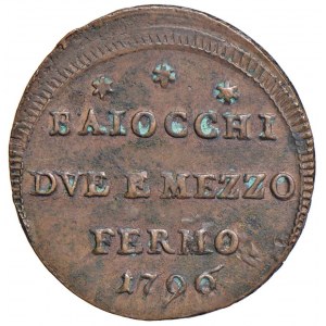 Pio VI (1775-1799) Fermo - Sampietrino 1796 T M - Nomis...