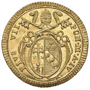 Pio VII (1800-1823) Doppia A. IV - Nomisma 229 AU (g 5,...