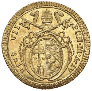 Pio VII (1800-1823) Doppia A. IV - Nomisma 229 AU (g 5,...