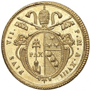 Pius VII (1800-1823) Rome - Double A. XVIII with armetta ...