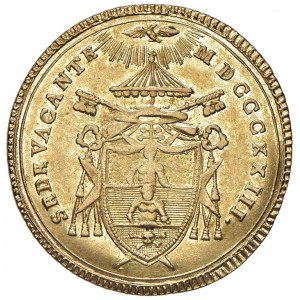 Sede Vacante (1823) Double 1823 - Nomisma 304 AU RRR D...