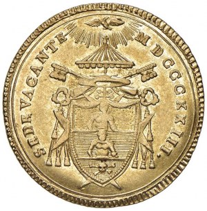 Sede Vacante (1823) Doppia 1823 - Nomisma 304 AU RRRR D...