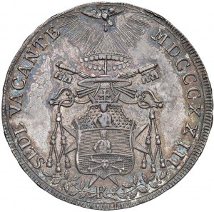 Sede Vacante (1823) Scudo 1823 - Nomisma 306 AG RRR Ott...