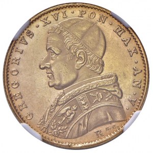 Grzegorz XVI (1831-1846) 5 Scudi 1835 A. V - Munt. 3I A..