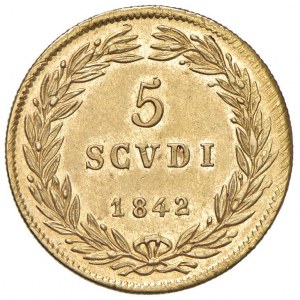 Grégoire XVI (1831-1846) Bologne - 5 Scudi 1842 A. XII ...