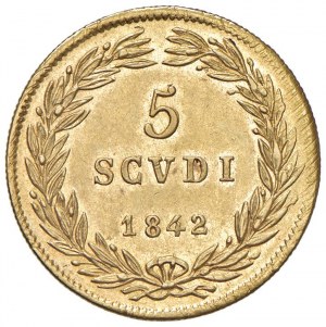 Gregory XVI (1831-1846) Bologna - 5 Scudi 1842 A. XII ...