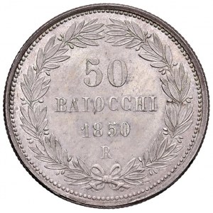 Pio IX (1846-1878) 50 Baiocchi 1850 A. V - Nomisma 657 ...
