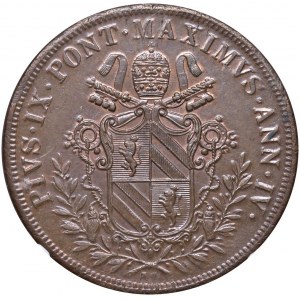 Pius IX (1846-1878) 5 Baiocchi 1849 A. IV - Nomisma 755 ...