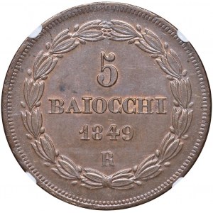 Pius IX (1846-1878) 5 Baiocchi 1849 A. IV - Nomisma 755 ...
