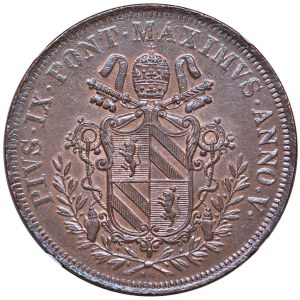 Pio IX (1846-1878) 5 Baiocchi 1850 A. V - Nomisma 759 C...