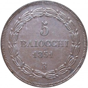 Pius IX (1846-1878) 5 Baiocchi 1851 A. VI - Nomisma 765 ...