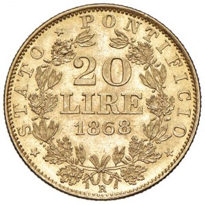 Pius IX (1846-1878) 20 Lire 1868 A. XXIIII - Nomisma 848...