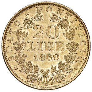 Pio IX (1846-1878) 20 Lire 1869 A. XXIV - Nomisma 850 A...