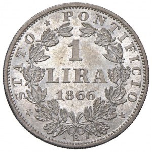 Pio IX (1846-1878) Lira 1866 A. XXI - Nomisma 872 AG (g...