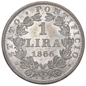 Pius IX (1846-1878) Lira 1866 A. XXI - Nomisma 872 AG (g...