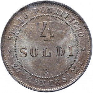 Pius IX (1846-1878) 4 Soldi 1866 A. XXI - Nomisma 893 CU...