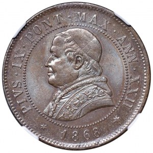 Pius IX (1846-1870) 4 Soldi 1868 A. XXII - Nomisma 896 C...