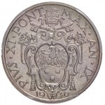 Pio XI (1929-1939) Divisionale 1930: 10, 5, 2 e Lira, 5...