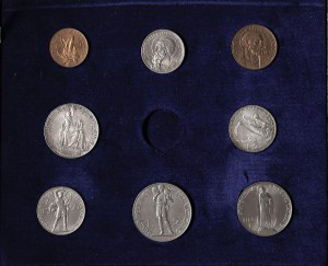 Pie XI (1922-1938) 10, 5, 2 et 1 lires ; 50, 20, 10 et 5 ...