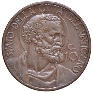 Pio XI (1922-1938) 10 Centesimi 1938 A. XVII - Gig. 74 ...