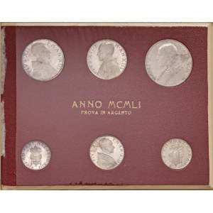 Pio XII (1939-1958) Seria di prova in argento 1951 A. X...