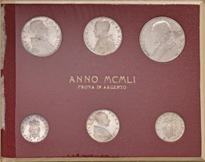 Pio XII (1939-1958) Seria di prova in argento 1951 A. X...