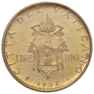 Pio XII (1939-1958) 100 Lire 1957 A. XIX - Nomisma 953 ...