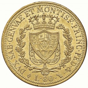 Charles Felix (1821-1831) 80 Lire 1825 T Smooth edge - ...