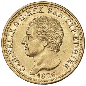 Charles Felix (1821-1831) 80 Lire 1826 T - Nomisma 525 A...