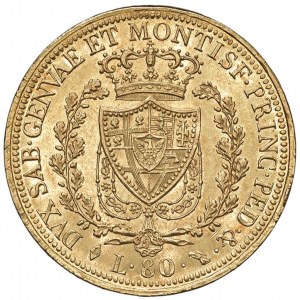 Charles Felix (1821-1831) 80 Lire 1826 T - Nomisma 525 A...