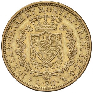 Charles Felix (1821-1831) 80 Lire 1828 T - Nomisma 528 A...