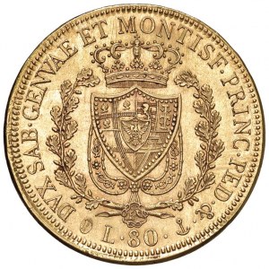 Carlo Felice (1821-1831) 80 Lire 1830 G - Nomisma 532 A...