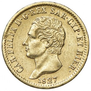 Charles Felix (1821-1831) 20 Lire 1827 G - Nomisma 547 A...